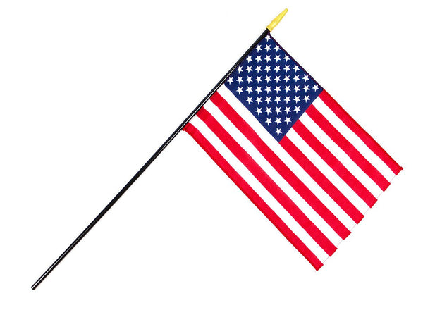 Poly U.S. School Room Flag W/ Black Staff & Gold Tip - Atlas 
