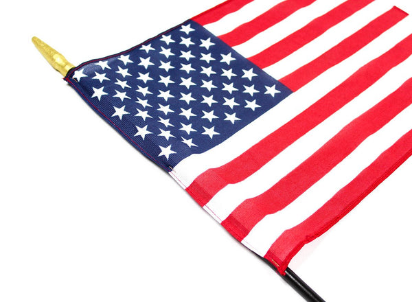 Poly U.S. School Room Flag W/ Black Staff & Gold Tip - Atlas 