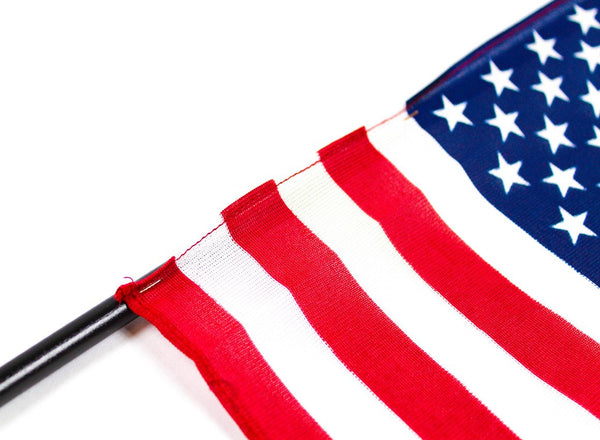 Poly U.S. School Room Flag W/ Black Staff & Gold Tip - Atlas 